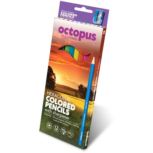 Octopus drvene boje 12/1 šestougaone sa gratis zarezačem 0359 Slike