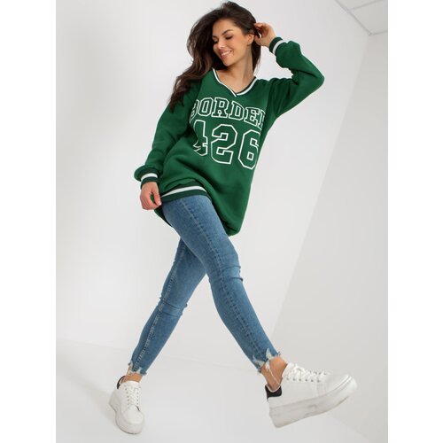 My Red Lips Sweatshirt-EM-BL-776.19-dark green Slike