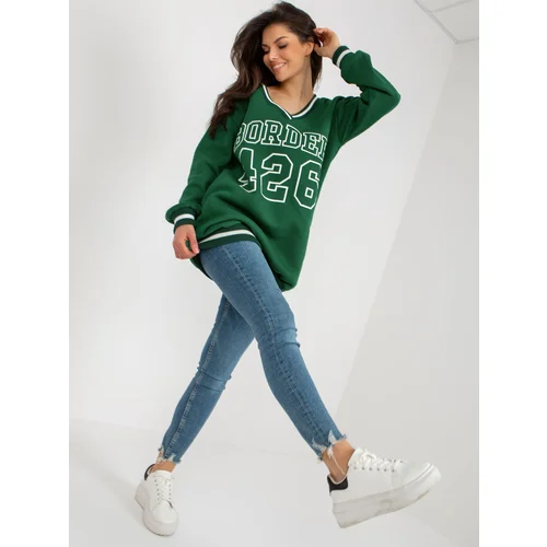 My Red Lips Sweatshirt-EM-BL-776.19-dark green