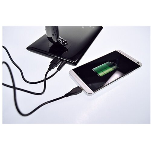 Solight WO37-B - LED stona lampa, prigu&amp;scaron;iva, USB konektor, LED/12W/230V, crna Slike