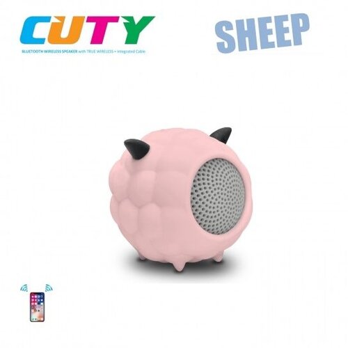 Idance zvučnik Bluetooth, gumirano kućište, ugrađeni punjač, rozi CUTY SHEEP Cene