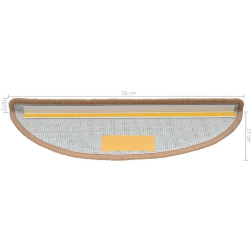  Otirači za stepenice 10 kom 56 x 17 x 3 cm bež Slike