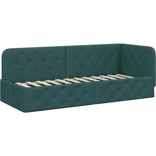 VidaXL kutni okvir kreveta tamnozelena 80 x 200 cm tkanina Slike