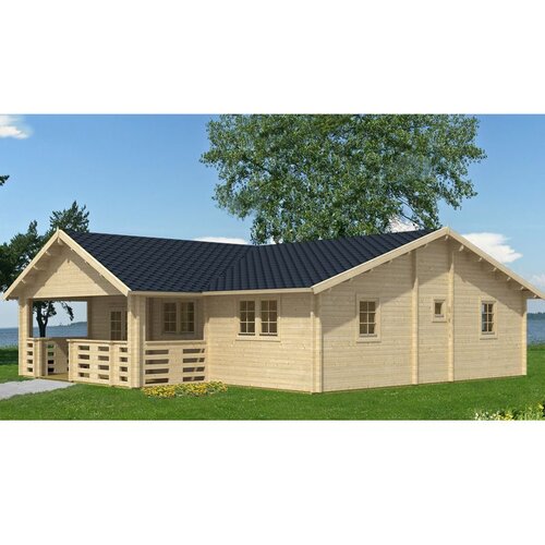 Male kuće Drvena kuća LETONIA 972 &times; 1074 cm sa &scaron;indrom Cijene