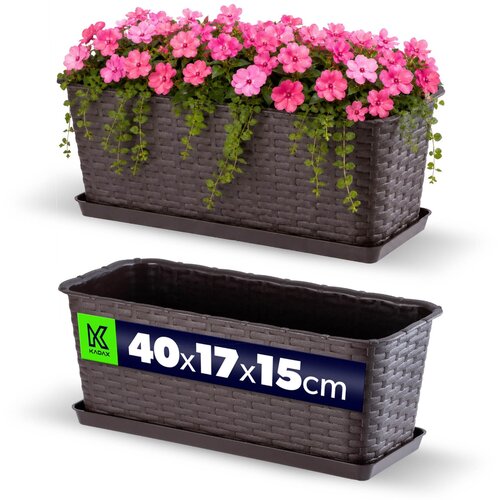 KADAX balkonski cvetlični lonec s stojalom 40 cm rjave barve, (5000353215) Slike