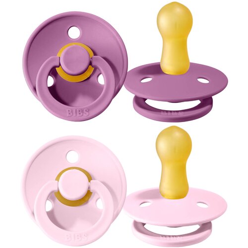 Bibs Colour Natural Rubber Size 1: 0+ months duda Lavender / Baby Pink 2 kom Slike