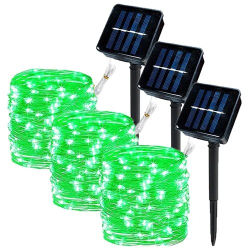  novogodi&amp;scaron;nje solarne lampice zelene 30 metara Slike
