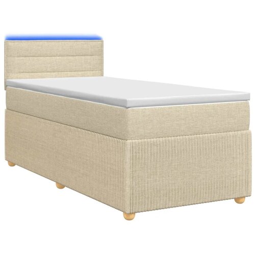 Boxspring krevet s madracem Krem 100 x 200 cm Tkanina - Krem 100 x 200 cm Dizajn linija Slike