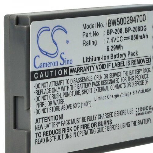 VHBW baterija BP-208 / BP-308 / BP-315 za canon DC30 / DC210 / MVX450 / optura S1, 850 mah kompatibilna Slike