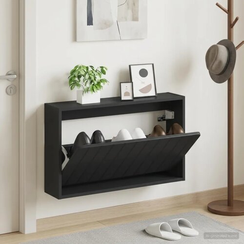  Ormar za cipele na zidu ZWOLLE 71 x 17 x 43 cm Crna - Crna Cijene