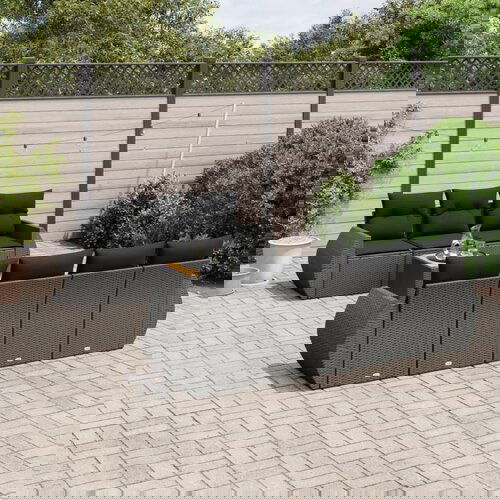 vidaXL 8-dijelni set vrtnih sofa od poliratana s jastucima crni Cijene