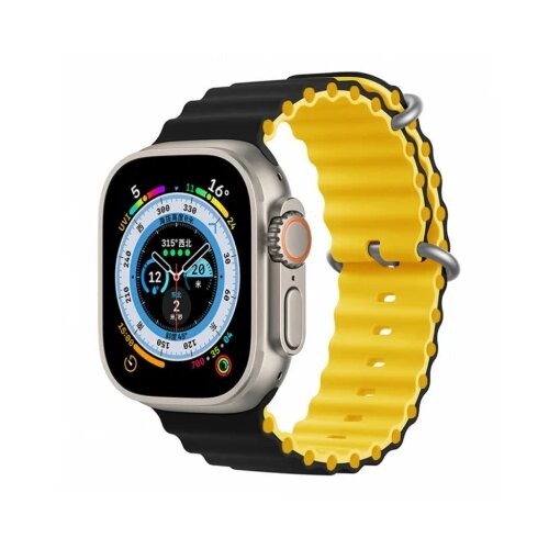 Moye Smart Watch Ocean Strap 44/45/49mm Black/Yellow Slike