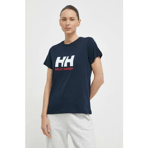 Helly Hansen Pamučna majica za žene, boja: tamno plava