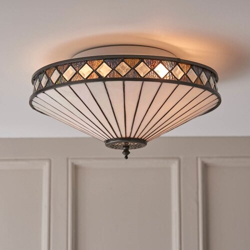 Endon 64145 - plafonska svetiljka tiffany fargo 2xE27/60W/230V, prečnik 41,5 cm Slike