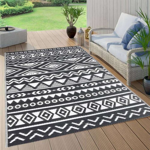 Vanjski tepih crni 140 x 200 cm PP Slike