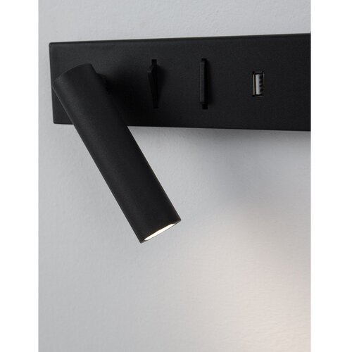 Nova Luce Mat črna kovinska LED stenska svetilka z upogljivo konstrukcijo/z USB priključkom Vida &amp;ndash; Slike