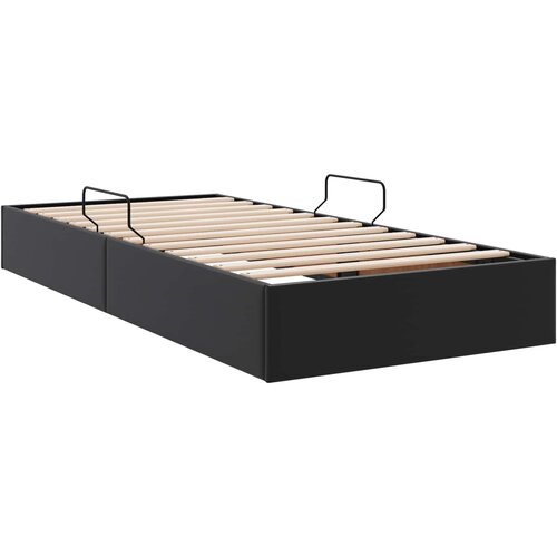  Otomanski krevet s pohranom Crna 90 x 190 cm Lažna koža Slike