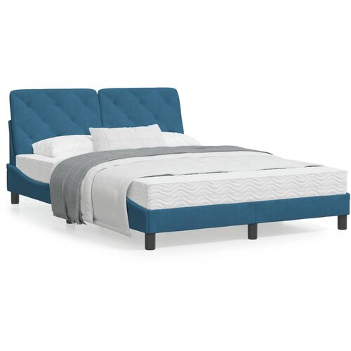 VidaXL Posteljni okvir z vzglavjem moder 120x200 cm žamet Slike