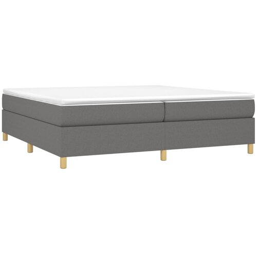  Okvir za krevet s oprugom tamnosivi 200x200 cm od tkanine Slike