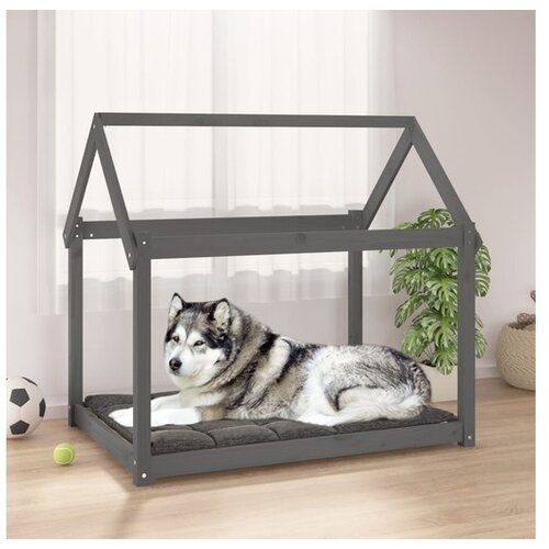  Krevet za pse sivi 111x80x100 cm od masivne borovine Cijene