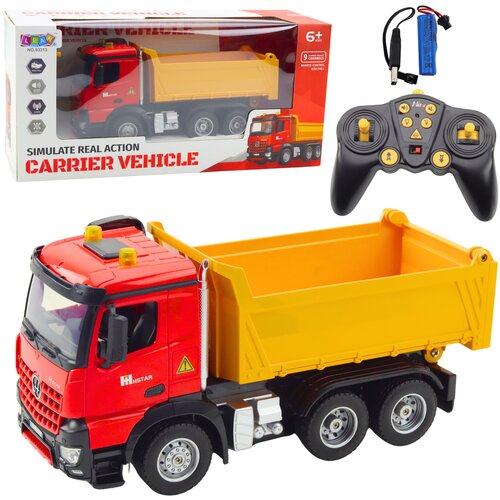 Lean Toys Daljinski upravljalnik Dump Truck RC 2.4G Zveni rumeno-rdeče Slike