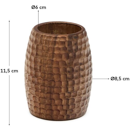 Kave Home Smeđa drvena ča&amp;scaron;a za četkice za zube Fraz &amp;ndash; Slike