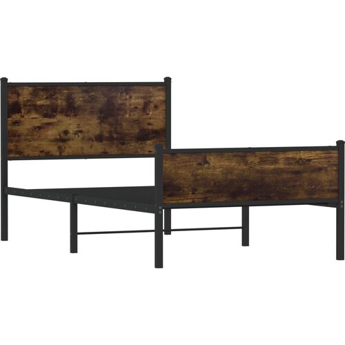 VidaXL Metalni okvir kreveta s uzglavljem i podnožjem 100 x 190 cm Slike