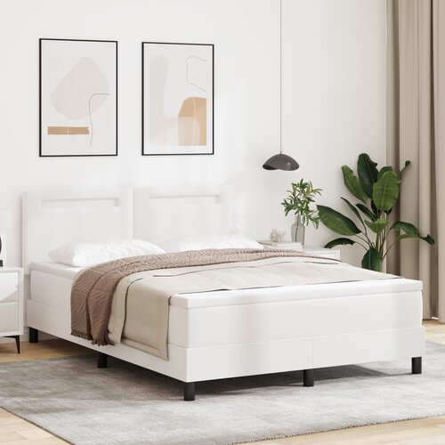 vidaXL Box Spring krevet s madracem u bijeloj boji, 140 x 200 cm, izrađen od umjetne kože. Cijene