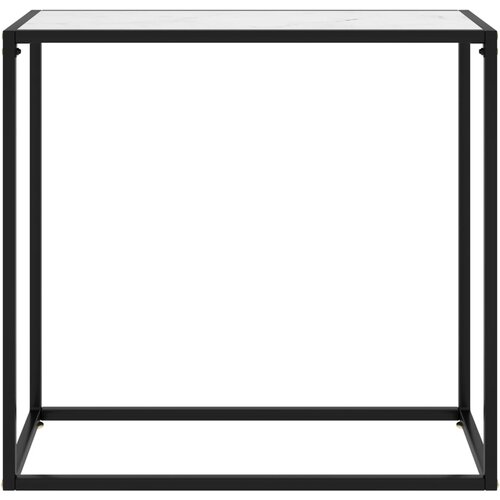 Maison Chic konzolna miza - miza ob steni bela 80x35x75 cm kaljeno steklo, (21786290) Slike