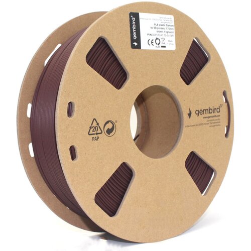 Gembird 3DP-PLA1.75-01-BR PLA Filament za 3D stampac 1.75mm, kotur 1KG, Brown Slike