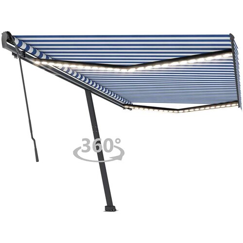  Tenda na ručno uvlačenje LED 500 x 350 cm plavo-bijela Cijene