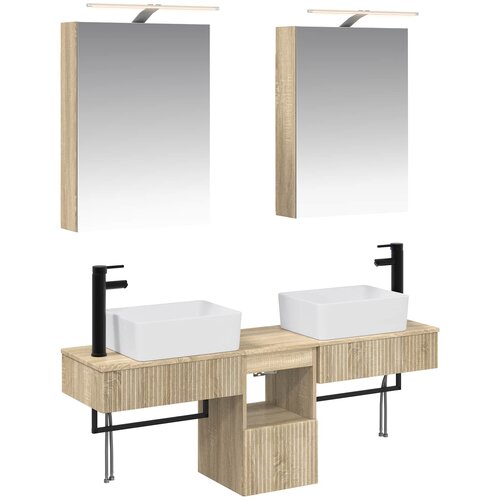  Set ormarića za kupaonicu 5 pcs Hrast sonoma 50 x 14,5 x 70 cm Slike