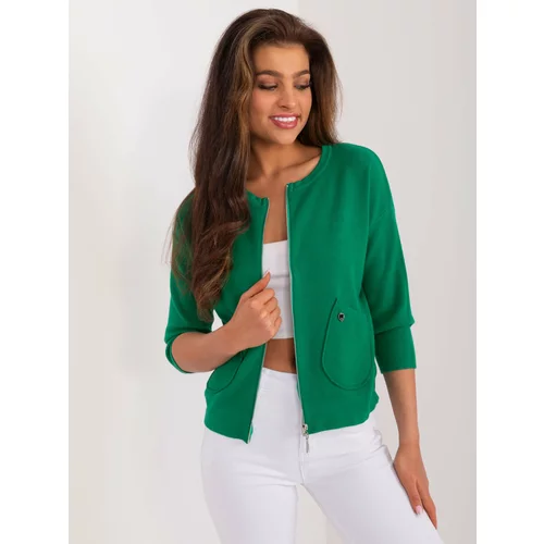 Fashion Hunters Green women's zippered sweater