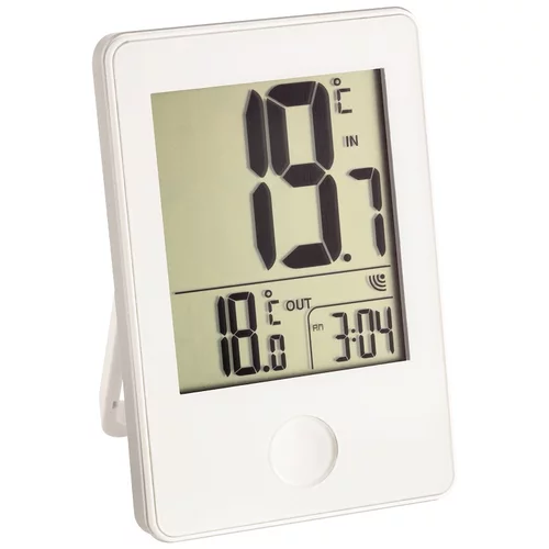 TFA termometer z uro pop (digitalni, 9 cm, bele barve)