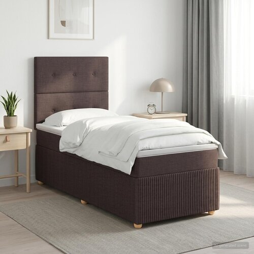  Boxspring krevet s madracem Tamno smeđa 90 x 190 cm Tkanina Cijene
