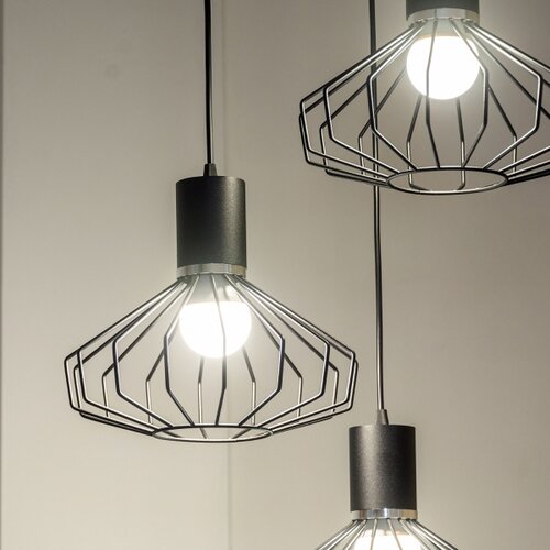  Visilica na sajli SOLANO 3xE27/15W/230V crna/sjajni hrom Slike