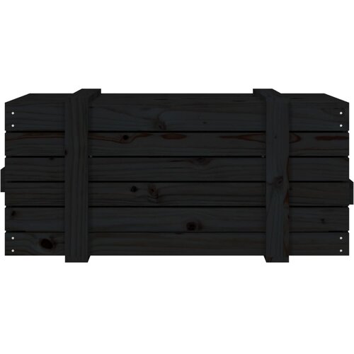  Kutija za pohranu crna 91x40,5x42 cm od masivne borovine Slike
