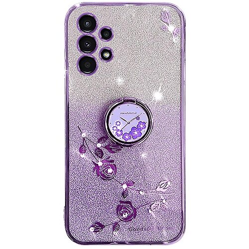 INORCO Za Samsung Galaxy A33 5G Ring Kickstand Glitter Gradient TPU telefonski ovitek s cvetličnim vzorcem Pokrov proti praskam, (22036273) Slike