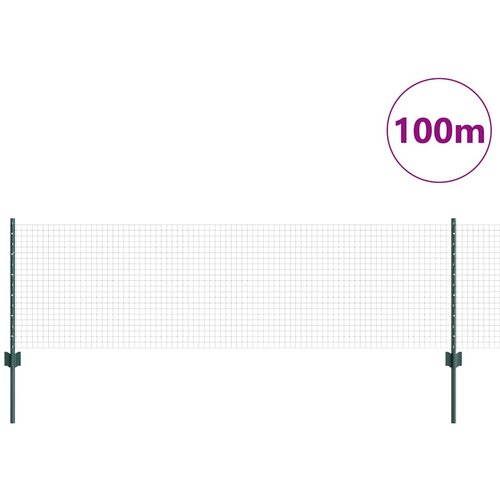 Zatvorena žičana ograda s postovima 100 x 0,6 m Zelena Mreža Slike
