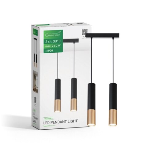 Greentech LED VISILICA GU10 X2 CRNO-ZLATNA Cene