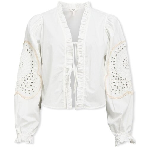 .OBJECT Topi & Bluze Noos Top Brodera L/S - White Sand Bež Cene