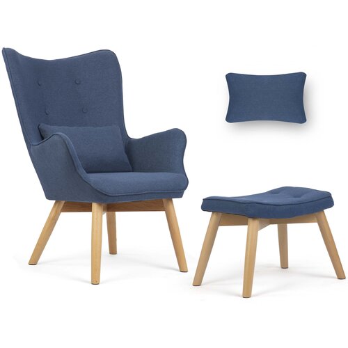 Sofotel Stol Norse s stolčkom za noge, moder, (21387856) Cene