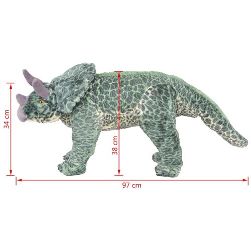  Samostojeći pli&amp;scaron;ani dinosaur triceratops zeleni XXL Slike