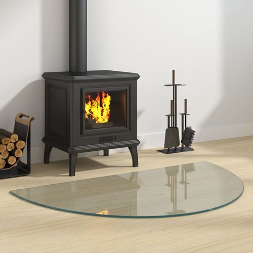 vidaXL Steklena plošča za kamin polkrožna 1000x600 mm Cene