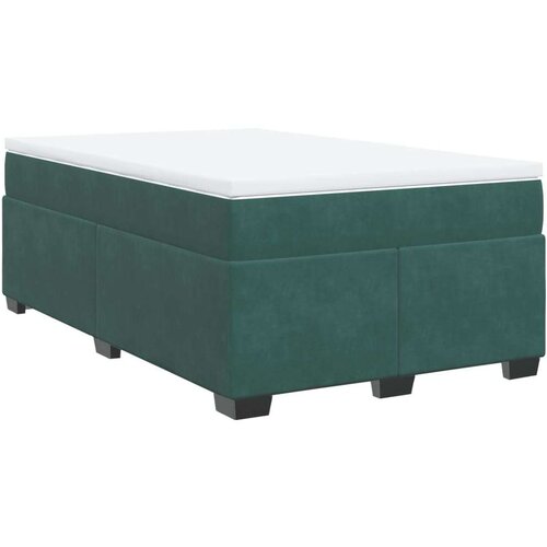 VidaXL Box spring krevet s madracem tamnozeleni 120x200 cm bar&amp;scaron;unasti Slike