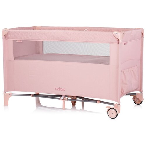 Chipolino putni krevetić s pomičnom stranicom Relax Pink Marshmellow Linen Slike
