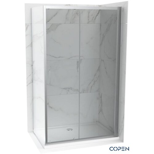 Copen Tu&scaron; paravan C-02-431100 Atlas Pro srebrni ram 110x195cm providno staklo Cene