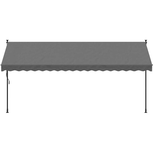 Tenda na uvlačenje antracit 400 x 150 cm od tkanine i čelika Slike