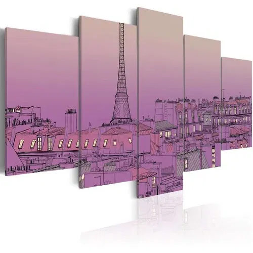 Slika - Lavender sunrise over Paris 100x50