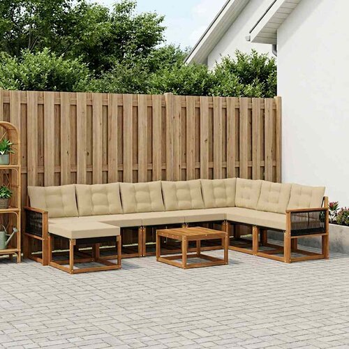  Set vanjskih sofa 9 kom. Prirodna i bež Cijene